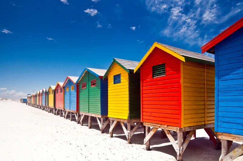 Beach Huts In Muizenberg, South Africa